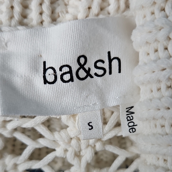 ba&sh Kyr Long Sleeve Open Front Sweater Cardigan ecru/off white Small - Picture 5 of 13